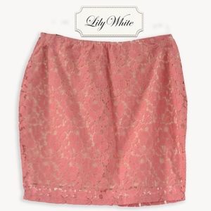 ⟫NWT⟪ Lily White Blush Lace Skirt (sm)
